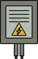 Electric OR Distribution Board Icon In Gray And Yellow Color. vector