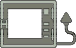 Microwave Icon In Gray And White Color. vector