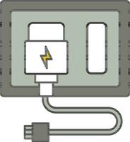 Switchboard And Adapter Icon In Gray And White Color. vector