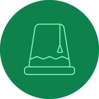Turkish Hat Icon On Green Back Ground. vector