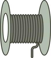 Cable Reel Or Spool Icon In Gray Color. vector