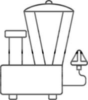 mezclador amoladora icono en Delgado línea Arte. vector