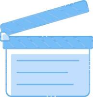 Flat Style Clapper Blue Icon. vector