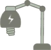 Desk Lamp Icon In Gray And White Color. vector