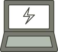 Laptop Icon In Gray And White Color. vector