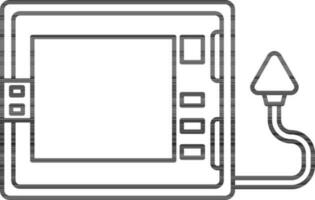 Microwave Icon In Black Line Art. vector