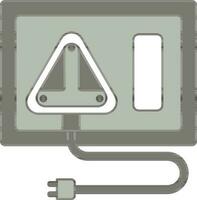 Plug And Switch Board Icon In Gray And White Color. vector
