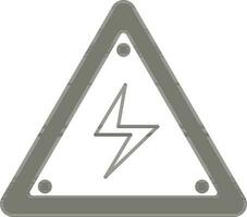 Voltage Warning Icon In Gray And White Color. vector