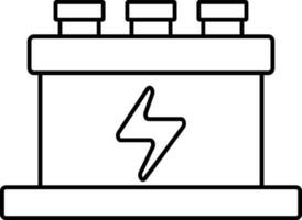 Inverter Battery Icon In Black Line Art. vector