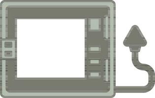 Microwave Icon In Gray And White Color. vector