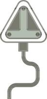 Three Pin Plug Icon In Gray And White Color. vector