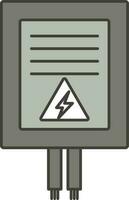 Electric OR Distribution Board Icon In Gray And White Color. vector