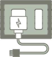 Switchboard And Adapter Icon In Gray And White Color. vector