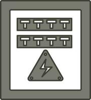 Electrical Fuse Box Icon In Gray And White Color. vector