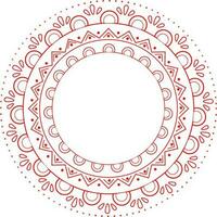 Beautiful Rangli Or Floral Motif Circular Frame Element In White And Red Color. vector
