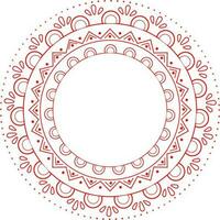 Beautiful Rangli Or Floral Motif Circular Frame Element In White And Red Color. vector