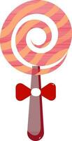 Swirl Lollipop Element In Red And Orange Color. vector