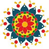 Colorful Rangoli Element On White Background. vector