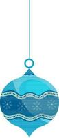 Hanging Bauble Element In Blue Color. vector