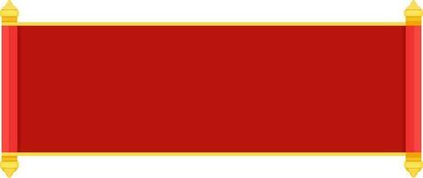 Scroll Banner Or Papyrus Paper Element In Red And Yellow Color. vector