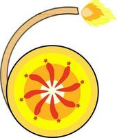 Firecracker Chakri Element In Yellow And Orange Color. vector