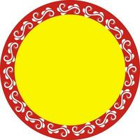 circular floral marco o rangoli elemento en amarillo y rojo color. vector