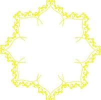 Yellow Floral Motif Frame Or Rangoli Element In Flat Style. vector