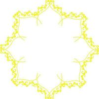 Yellow Floral Motif Frame Or Rangoli Element In Flat Style. vector