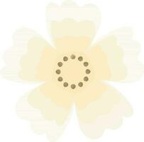 Flat Style Flower Icon In Beige Color. vector