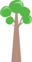 plano estilo árbol elemento en verde y marrón color. vector