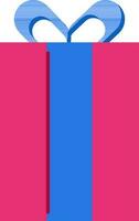 plano estilo regalo caja elemento en rosado y azul color. vector