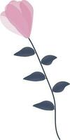 Flat Style Flower Bud Element On White Background. vector