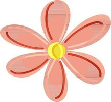 Flat Style Flower Element In Peach And Yellow Color. vector