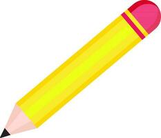 Isolated Pencil Element In Yellow And Pink Color. vector