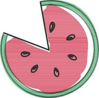 Watermelon Slice Element In Flat Style. vector