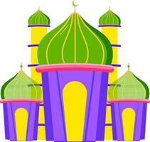 Colorful Mosque Element On White Background. vector