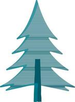 Xmas Or Fir Tree Element In Blue Color. vector