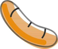 Sausage Element In Orange Color. vector