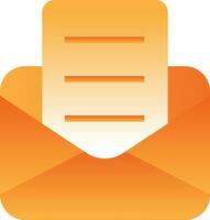 Open Envelope Icon In Orange Color. vector