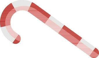 Candy Cane Element In White And Red Color. vector