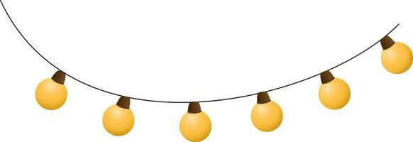 Lighting Garland Or Bulb String Element On White Background. vector