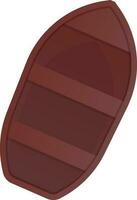 Top View Of Wood Boat Icon In Brown Color. vector