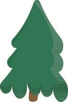 Green Xmas Tree Element In Flat Style. vector