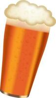 Realistic Full Beer Glass On White Background. vector