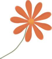 Flat Style Flower Element In Orange Color. vector