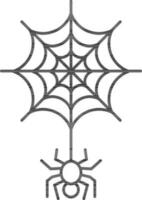 Spider web Icon In Black Outline. vector