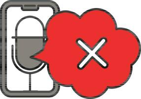 Wrong Speech In Mobile Voice Recorder Colorful Icon Or Symbol. vector