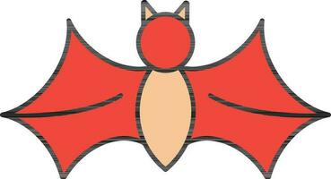 Bat Icon In Red And Orange Color. vector