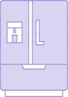 Smart Refrigerator or Fridge Icon in Purple Color. vector