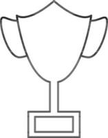 Flat Style Trophy Cup Icon In Black Line Art. vector